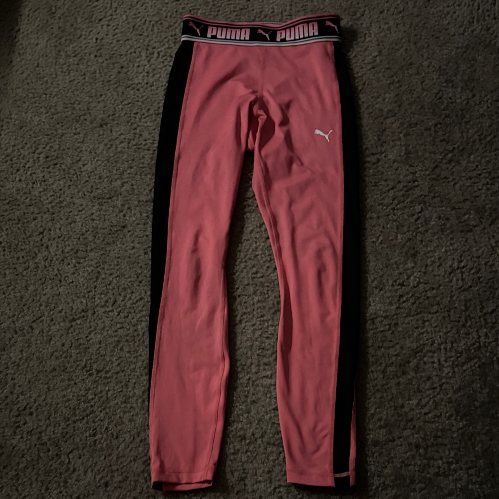 Puma Kids Pink and Black Leggings